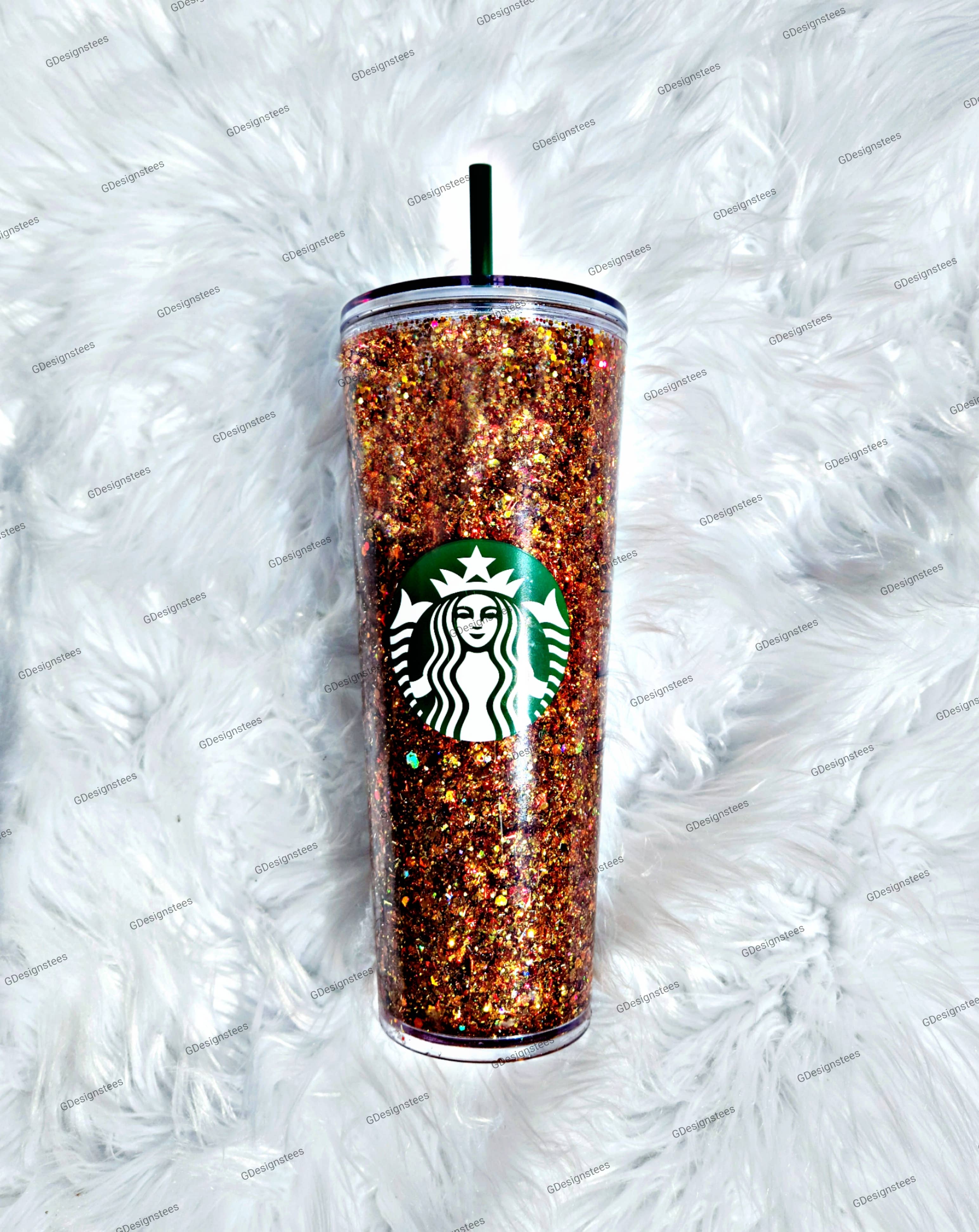 GDesignstees - Wholesale Insulated Mug/Tumbler - Fall Bronze Snowglobe Tumbler, Glitter Tumbler, Coffee Mug