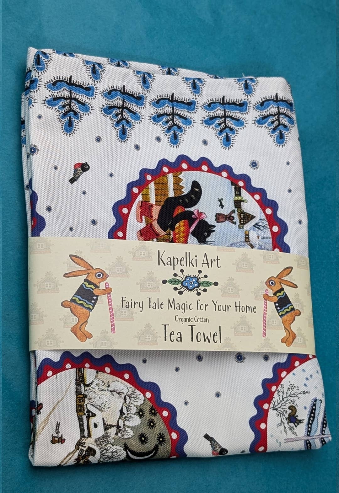 Kapelki Art - Wholesale Tea Towel - Christmas organic cotton kitchen towel. Winter Tales6