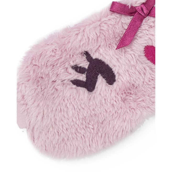 tuc tuc - Wholesale Slaap-/oogmasker - Pluchen slaapmasker voor meisjes in roze met geborduurd gezichtje2