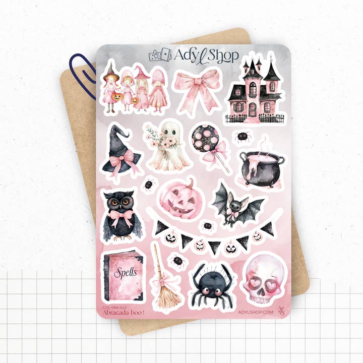Folhas de autocolantes "Abracada-boo" - Autocolantes de Halloween por atacado de AdyLShop