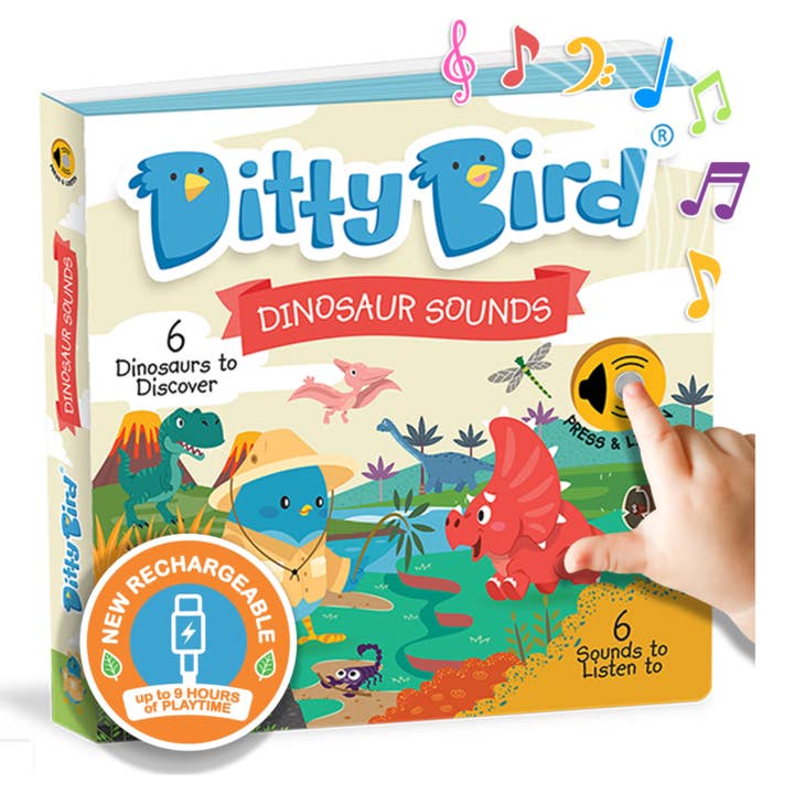 Ditty Bird Sound Book Dino Lovers: Dinosaur sounds - USB-C for wholesale by DITTY BIRD - UK