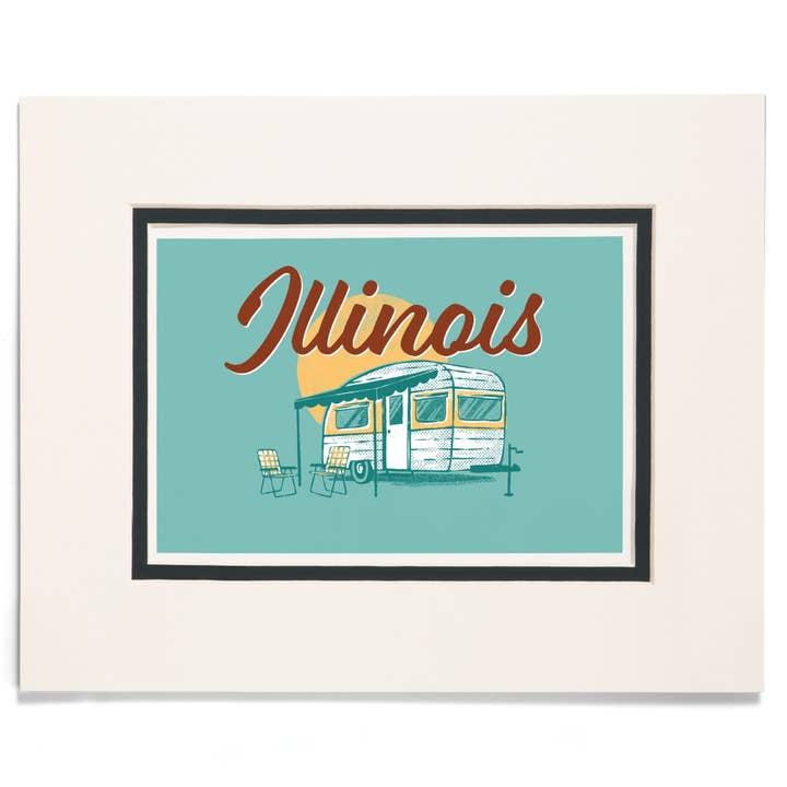 STAMPE OPACHE Illinois, Fiammifero Vintage, Camper per la vendita all'ingrosso da parte di Lantern Press