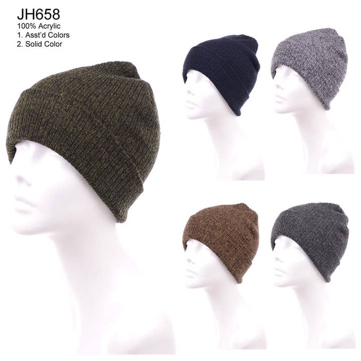 Jasper Trading LLC - Wholesale Beanie - Unisex - Jh658 - One Dozen Unisex Beanie Hats