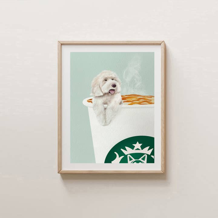 Pup Cup Art Print for wholesale by Pawssionate Art