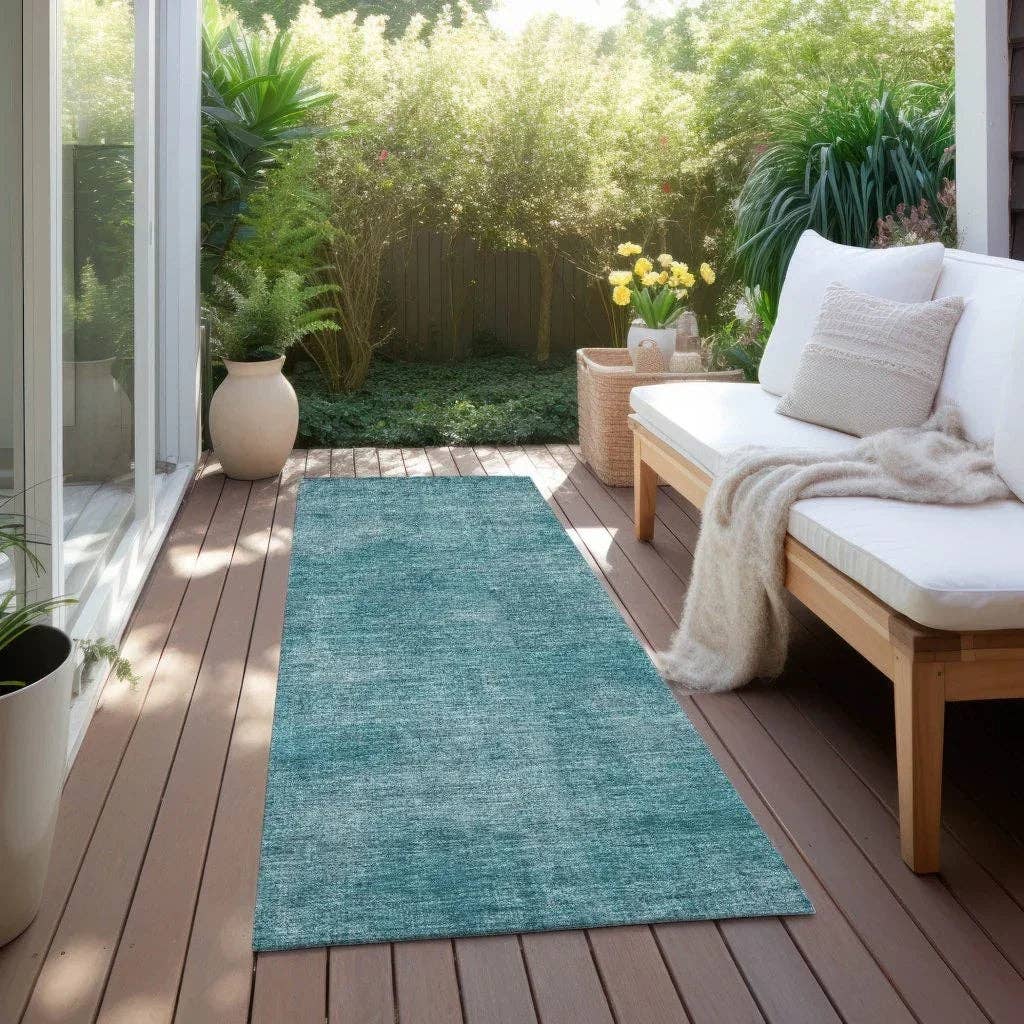 LOOMLAN – wholesale Area rug – Orlena Teal Washable Indoor-Outdoor Rug8