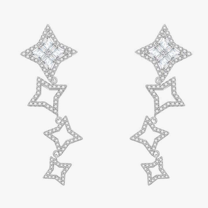 „Starlit Melody“ Sterling sølv dråbeøreringe for engroshandel hos Fanci Me Jewelry