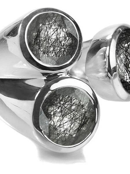 Three Stone Jaipuri Non-Connect Ring for wholesale by Sikara & Co.