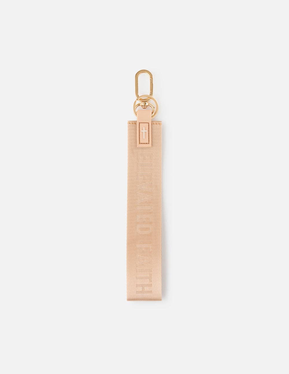 Elevated Faith - Wholesale Keychain - Unisex - Beige Oversized Logo Keychain0