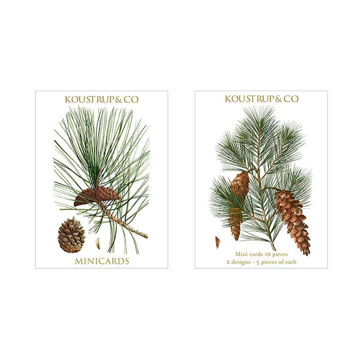 MInicards pine and cones- Made in Europe for wholesale by Koustrupco