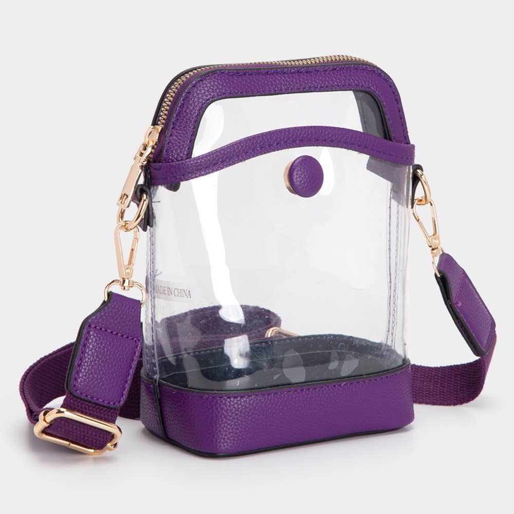 Sensibling Corp. - Wholesale Crossbody Bag - Women's - Solid Faux Leather Transparent Crossbody Bag14