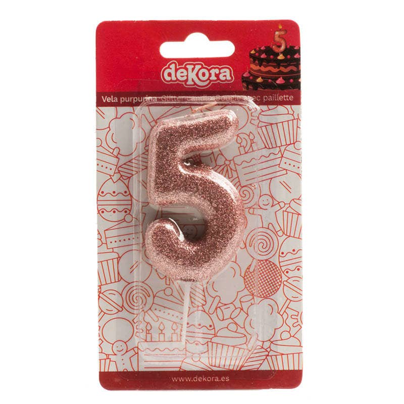 Birthday candle for cakes with pink glitter for wholesale on Faire13