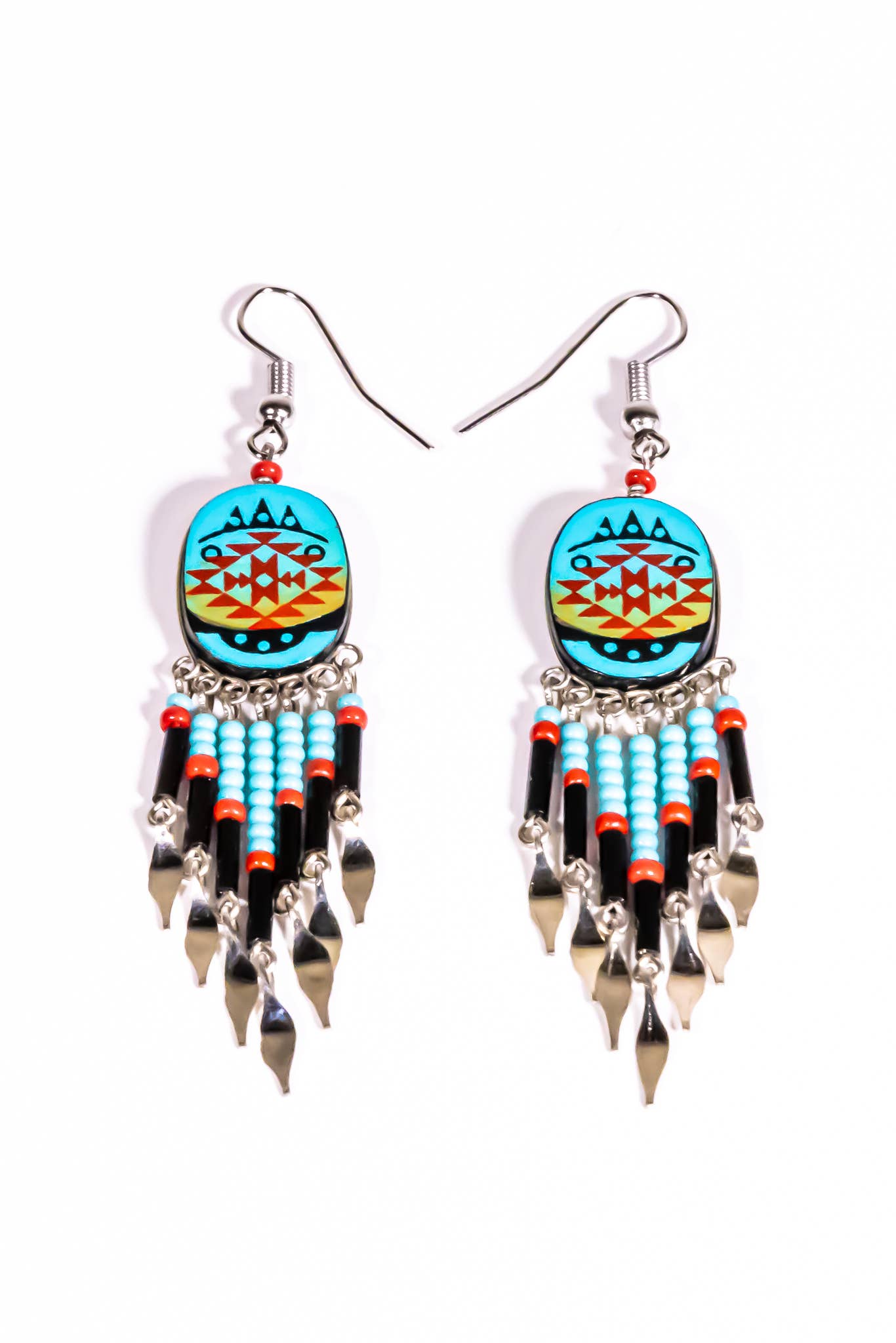 Shelley Enterprises Inc. - Vendita all'ingrosso Orecchini pendenti - 7601-Orecchini dipinti, fatti a mano con perline ceche15