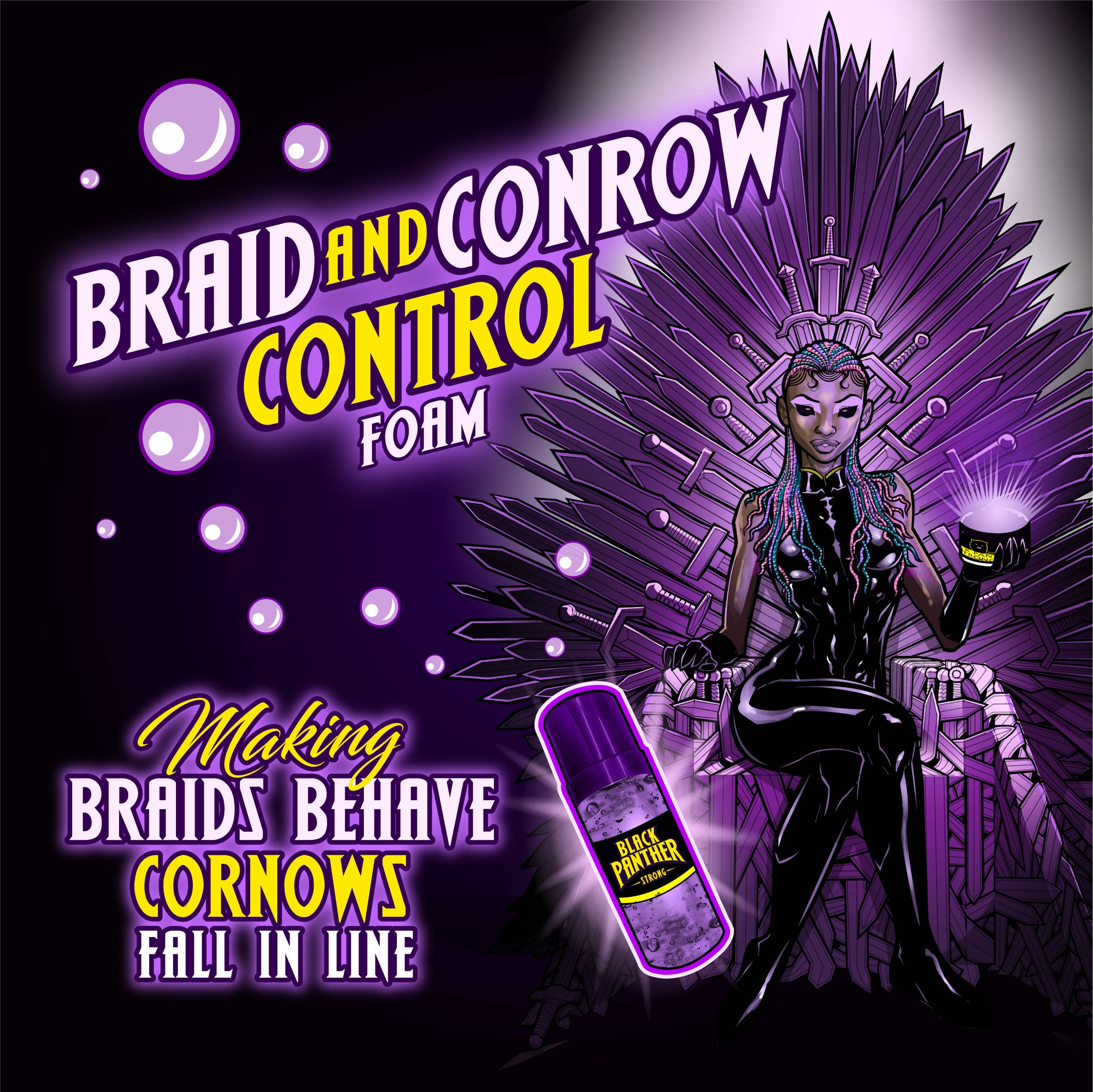 blackpantherstrong - Wholesale Hair Styling Gel/Mousse - Black Panther Braid Control Foam4