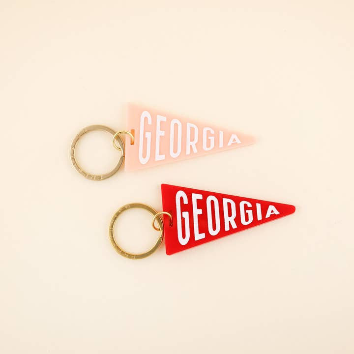 Freshwater Curated Goods - Wholesale Keychain - Unisex - Custom Your City Pennant Flag Acrylic Keychain