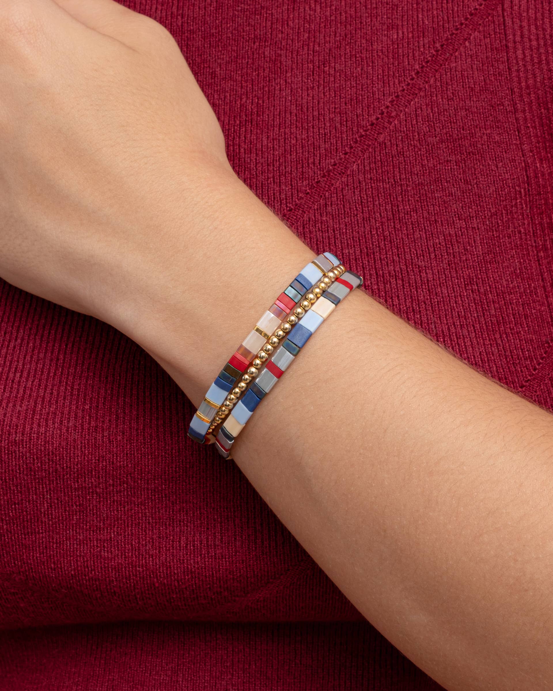 Mayana Designs Co – wholesale Pärlarmband – Set med 3 Miyuki Tila-armband (grönt/grått)10