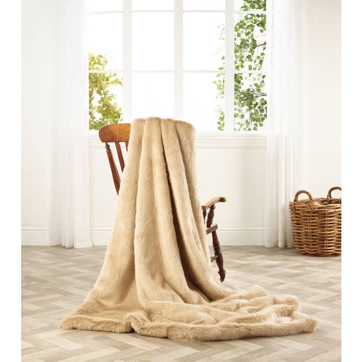 London Beige Faux Fur Throw 240 for wholesale by Katrina Hampton