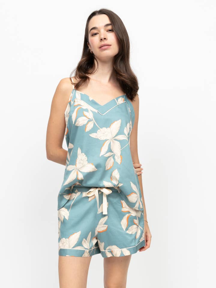 Ensemble caraco à bretelles et short à imprimé floral Somerset pour la vente par Cyberjammies