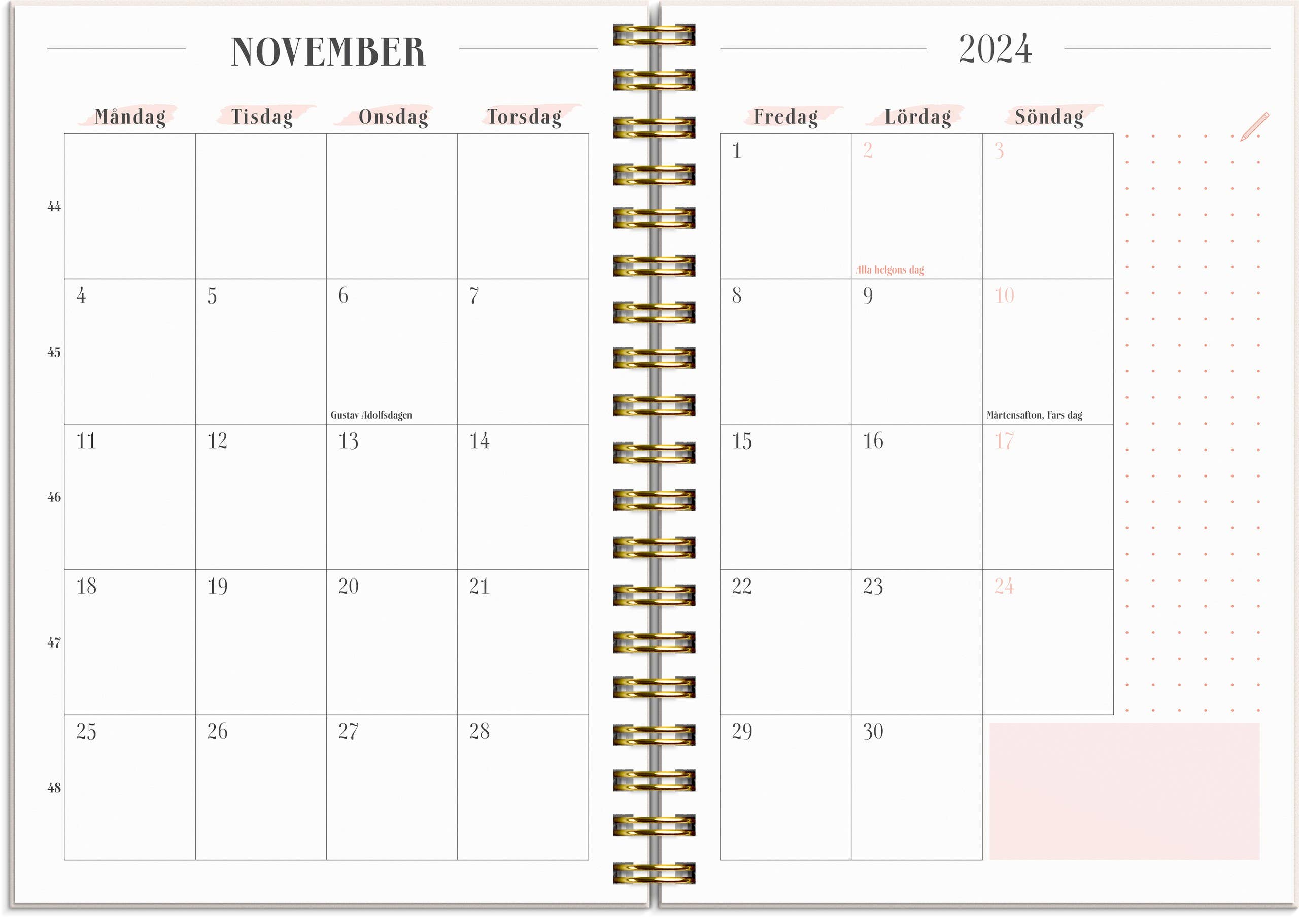 Burde Publishing AB - Wholesale Planner - Calendar 2024 Life Planner Pink A62