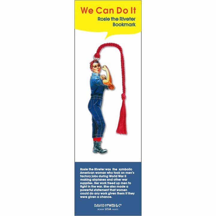 David Howell and Company - Wholesale Bookmark - Rosie The Riveter Metal Bookmark, MADE in USA1