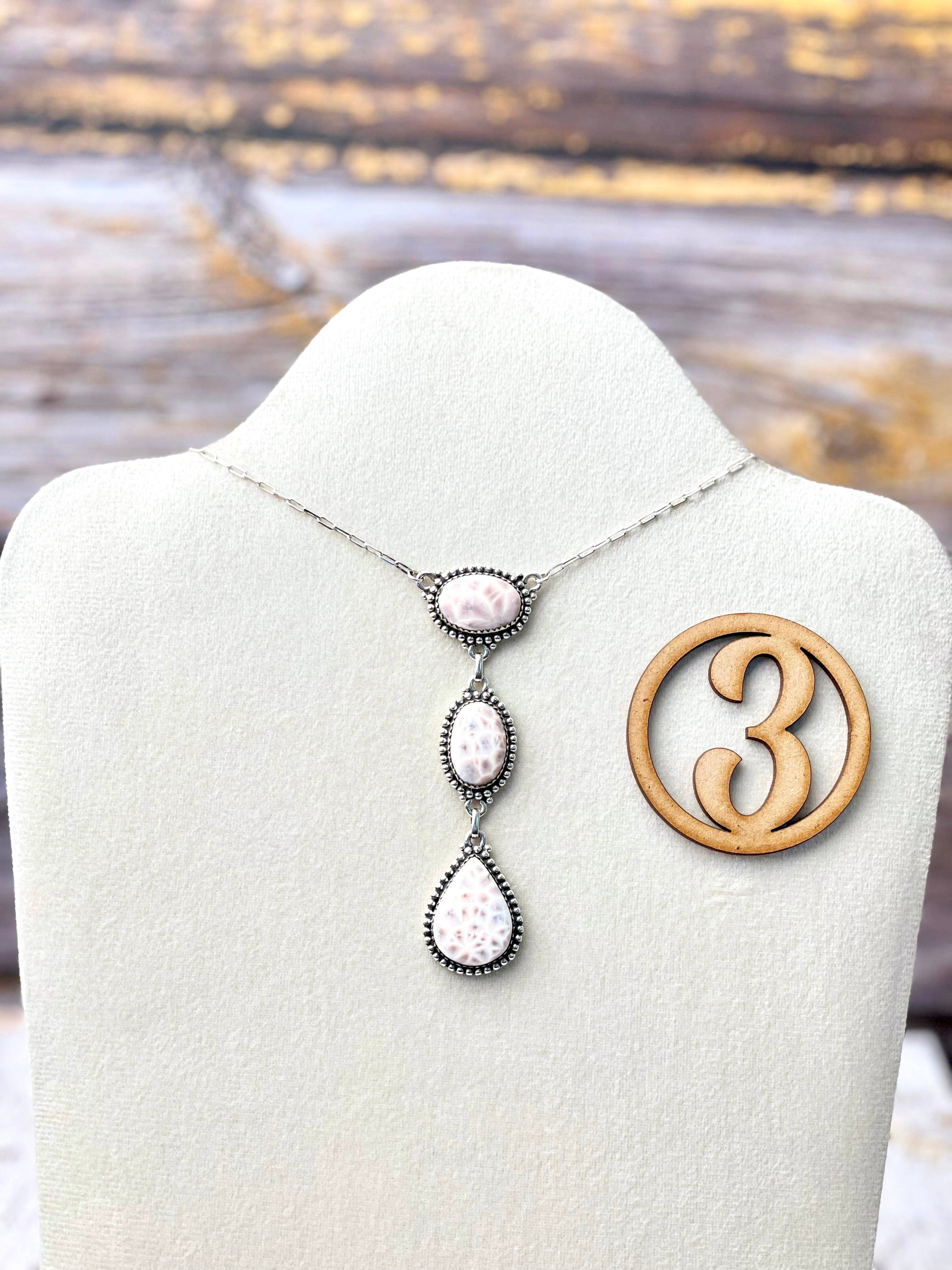 Krush Kandy - Wholesale Pendant/Charm Necklace - Pink Larimar Drop Necklace0