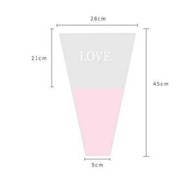 ByHome – wholesale Gift bag – 50 pcs, 2 sizes 3 colors LOVE flower OPP bag Bouquet sleeve 12