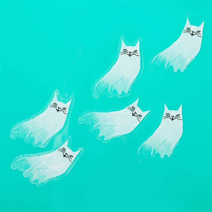 Bromstad Printing Co. - Wholesale Sticker - Ghost Cat Clear Sticker