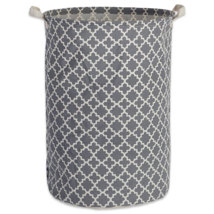 Welcome Home Unbeatable Deals - Wholesale Laundry Hamper - Laundry Hamper Lattice Gray Round