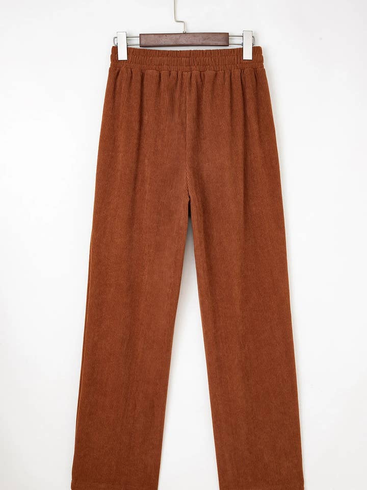 FULL TIME PURCHASE - Wholesale Pants - Women's - Drawstring Elastic Waist Casual Corduroy Pants5