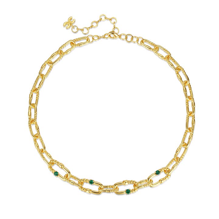 Collana con doppia zirconia colorata per la vendita all'ingrosso da parte di Classicharms