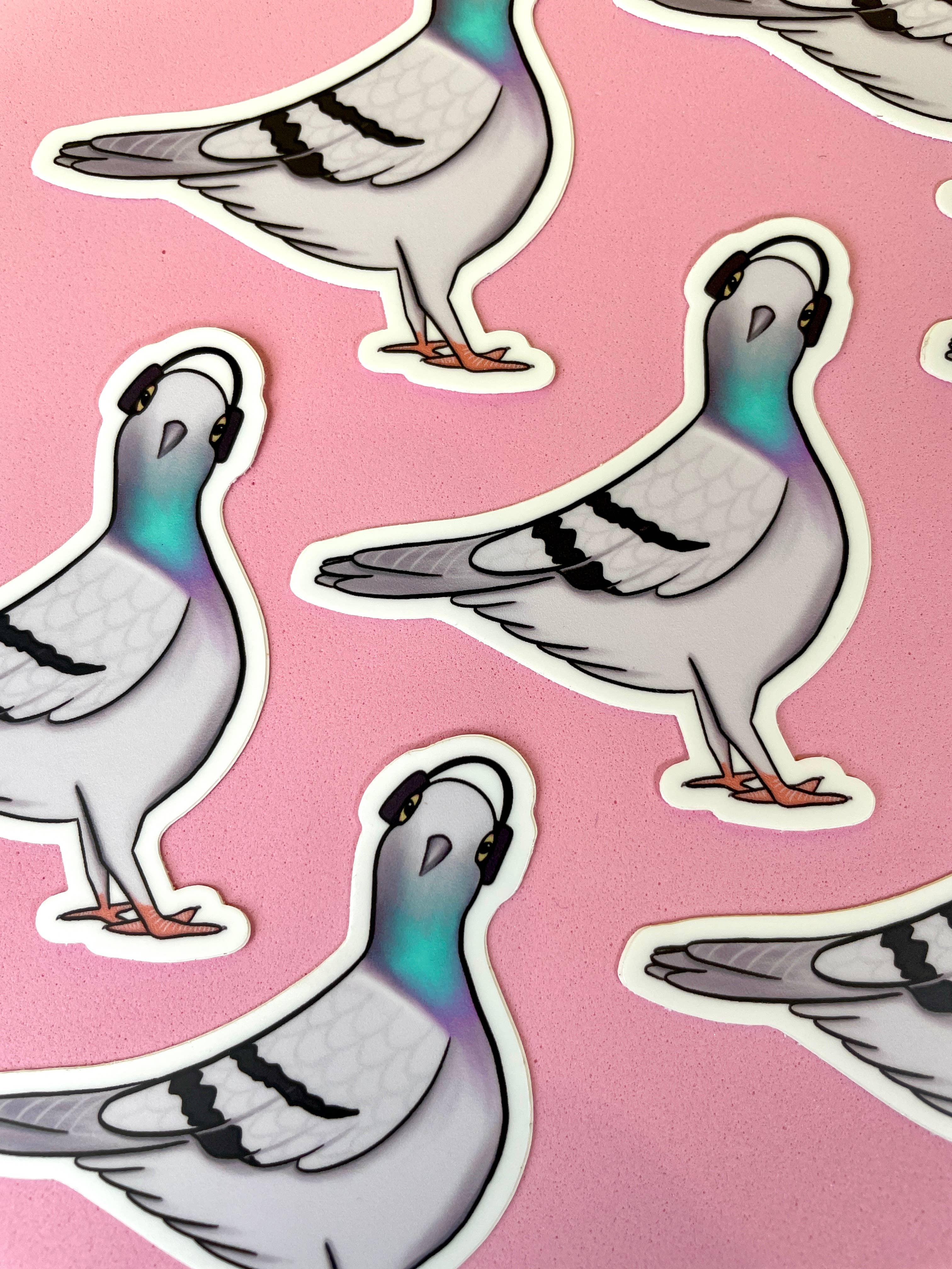 quirky burp illustrations - Wholesale Sticker - NYC Pigeon Waterproof Vinyl Sticker5