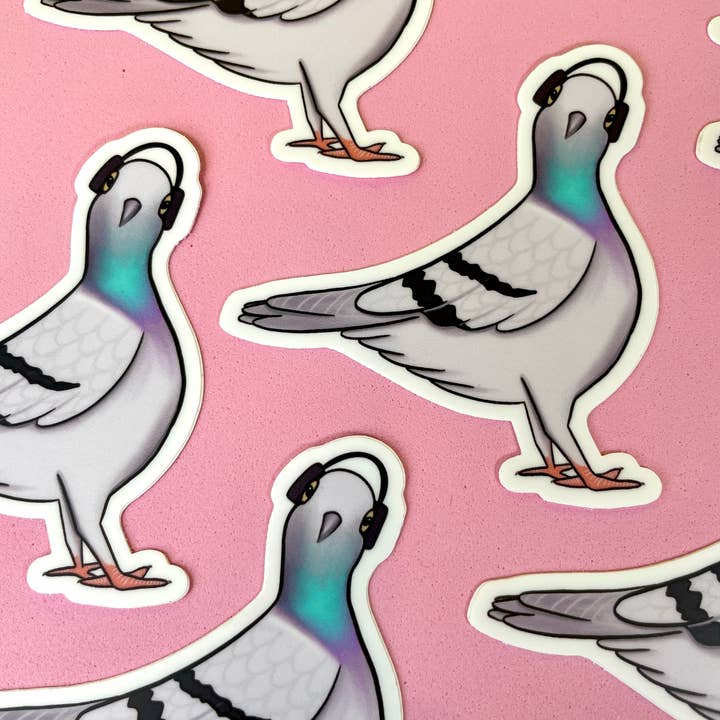 quirky burp illustrations - Wholesale Sticker - NYC Pigeon Waterproof Vinyl Sticker5