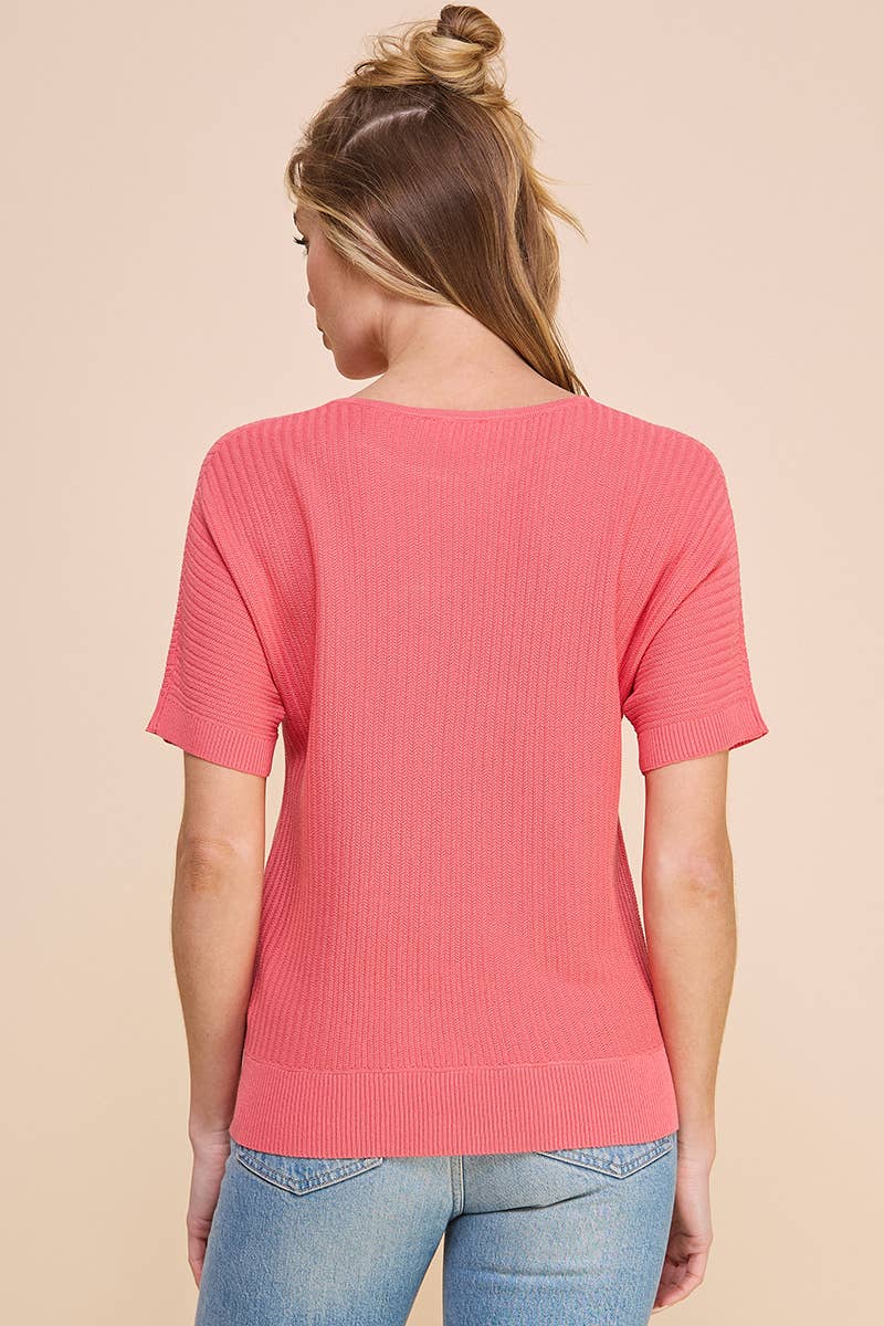 Allie Rose - Vente Haut en maille – femme - Haut en tricot doux à texture mini-chevron7