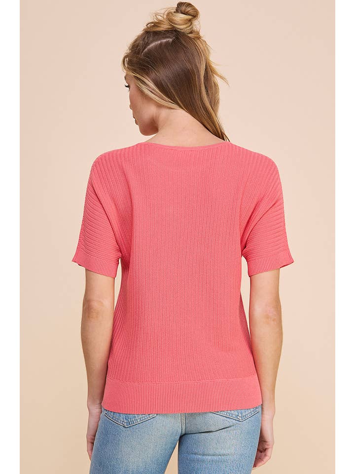 Allie Rose - Vente Haut en maille – femme - Haut en tricot doux à texture mini-chevron7