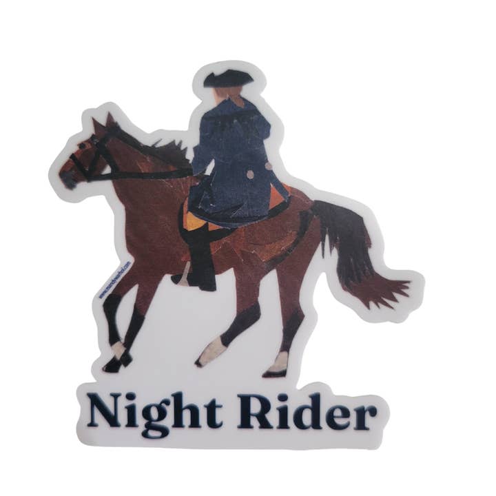 Paul Revere Night Rider Vinyl Sticker for wholesale by Mandy Warhol Fine Art