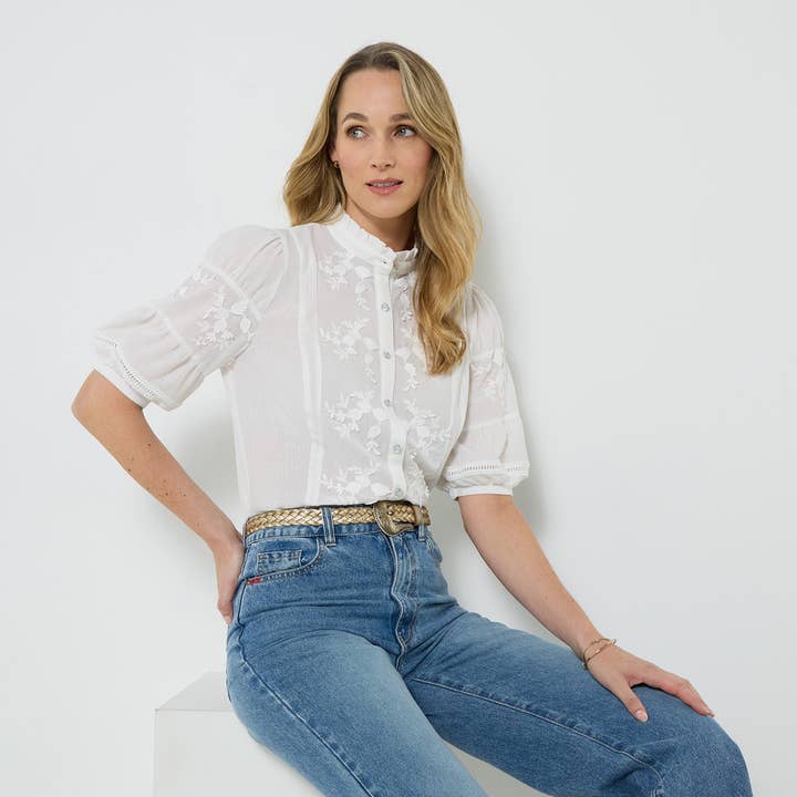 Patsy Embroidered Blouse for wholesale by Joe Browns