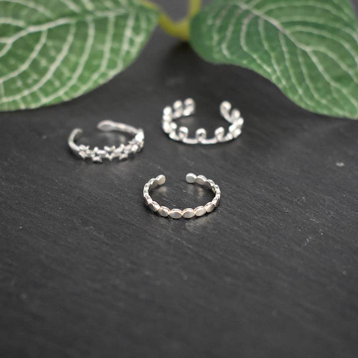Kali Ma Designs - Sterling Silver Jewellery - Wholesale Band/Stacked Ring - Bria dotty toe ring
