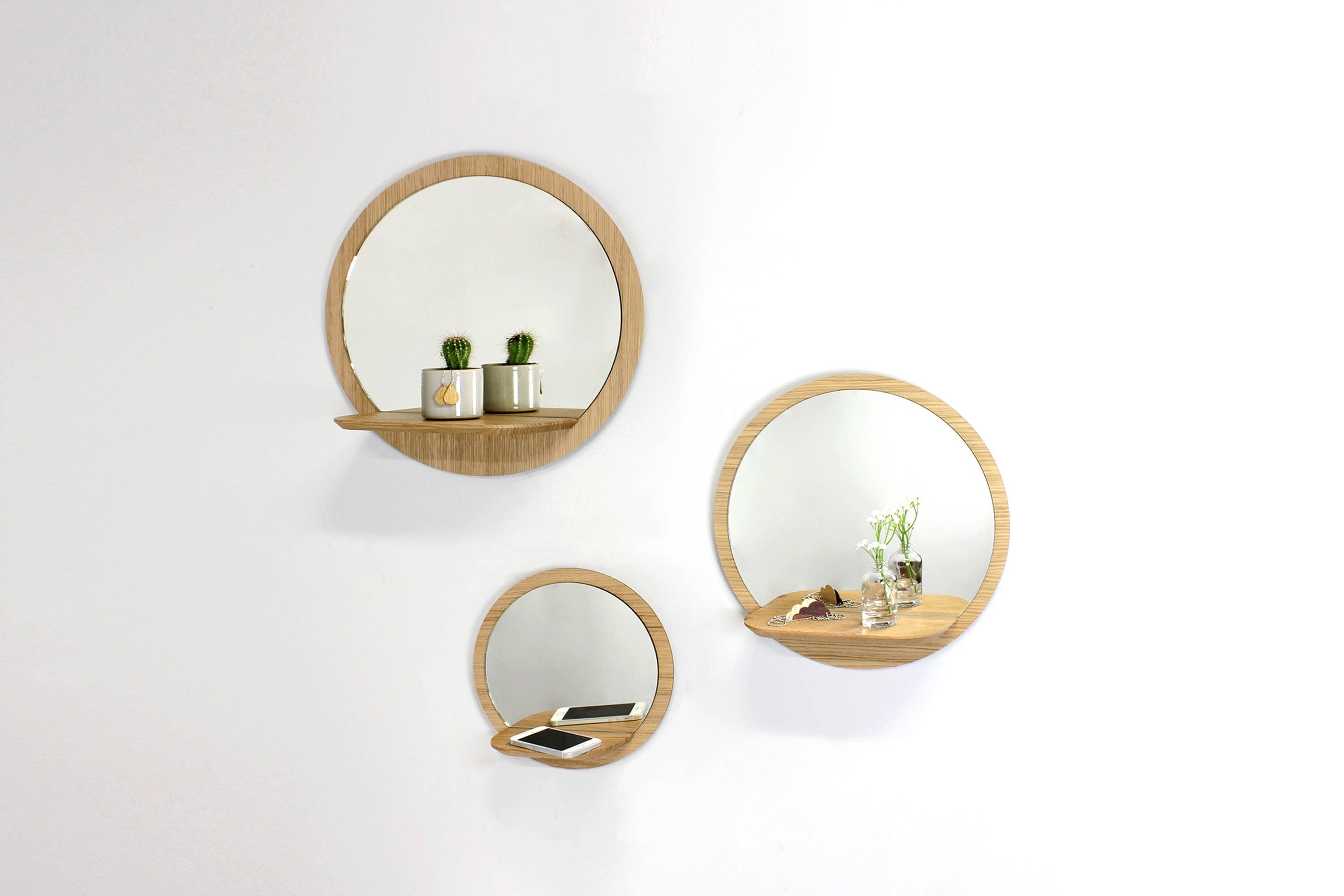 Reine Mère - Wholesale Wall Mirror - Sunrise L wooden mirror - Large model (made in France)3