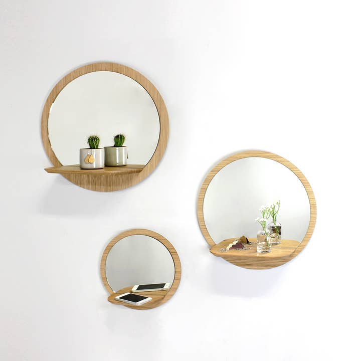 Reine Mère - Wholesale Wall Mirror - Sunrise L wooden mirror - Large model (made in France)3