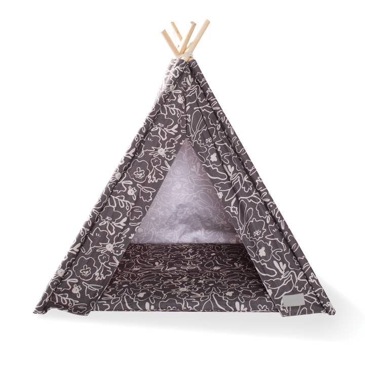 Petshop by Fringe Studio - Wholesale Pet Bed - Cat/Dog - CANVAS TEEPEE MESSY FLOWER