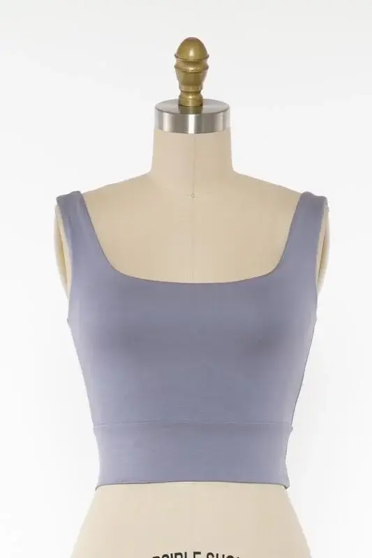 Final Touch - Wholesale Knit Top - Women's - Square Neck Fitted Crop Top - T1685945