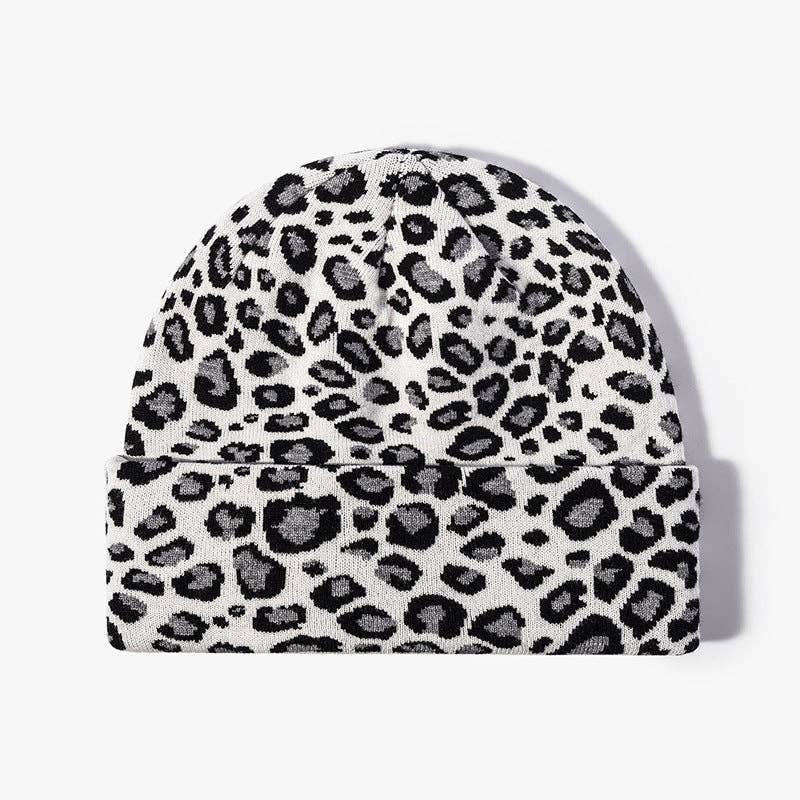 Dipped Shop – Engroshandel Beanie - Dame – Leopardprint Udendørs strikket hue DPKB02012
