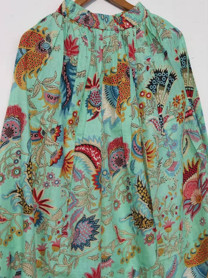 bhavnas boutique - Venta al por mayor Falda - Mujer - Falda larga india de algodón con estampado floral, talla única, para ropa de playa