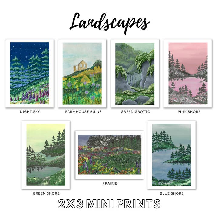 Mini-impressions de paysages pour la vente par E R Kess Designs