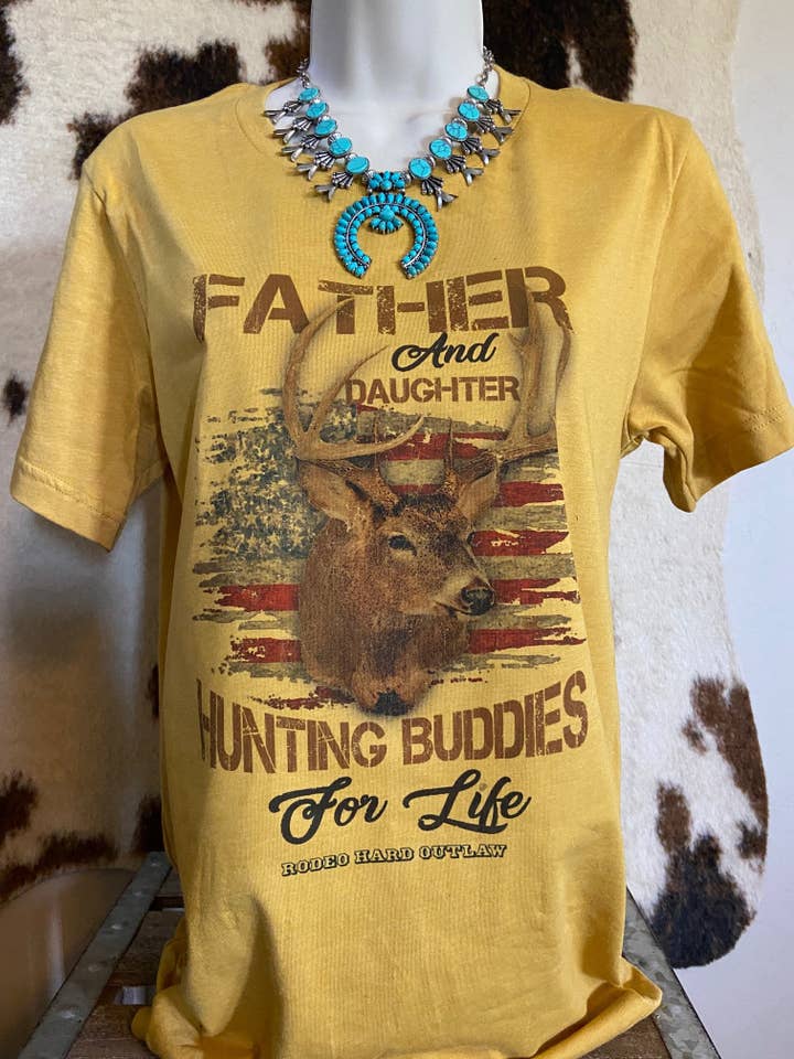 Father & Daughter Hunting Buddies Western Graphic Tee for wholesale by Rowdy Rowels