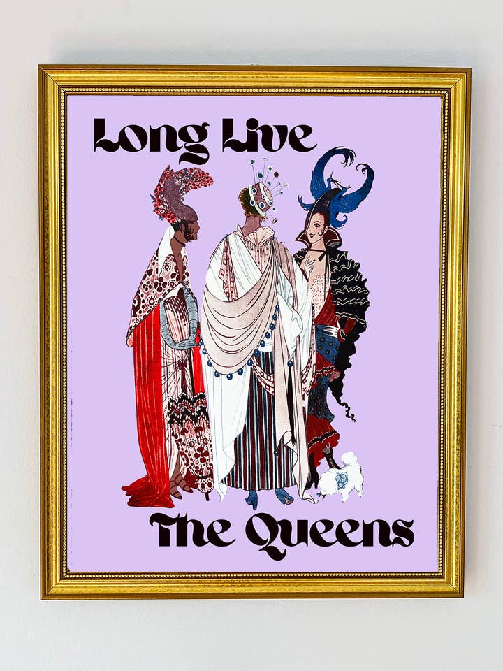 Long Live the Queens Art Deco Drag Art Print for wholesale by The Twentieth