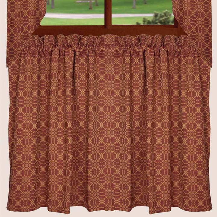 Marshfield Jacquard Tiers 36" Barn Red for wholesale by Home Collections by Raghu