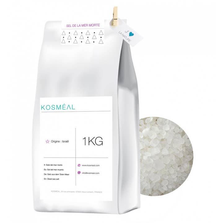 KOSMÉAL - Wholesale Bath Salts - Dead Sea Salt -1 kg - Eco-friendly Kraft Paper Packaging