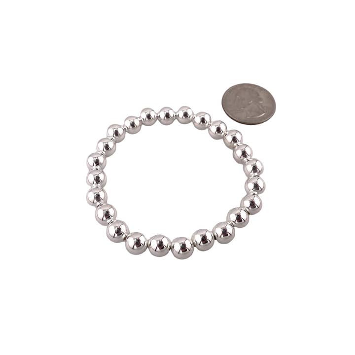 Select Lines - Wholesale Beaded Bracelet - Bead Stretch Bracelet Sterling Silver Available in 3mm to 12mm7