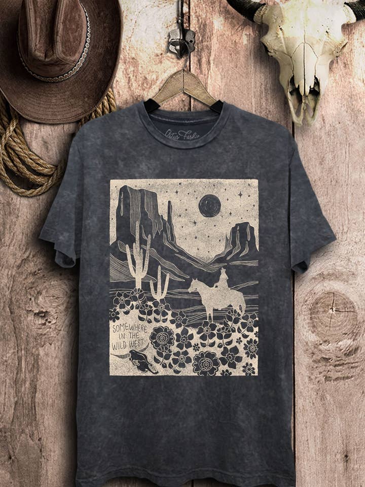 Lotus Fashion Collection - Wholesale Screen Printed T-Shirt - Women's - Somewhere In The Wild West Graphic Top6
