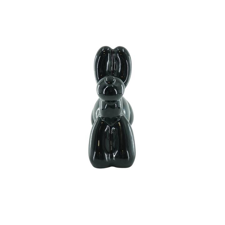 Housevitamin bv - Venta al por mayor Tarro de monedas/hucha de cerdito - Adorno - Hucha Globo Perro - Cerámica - Negro - 17x7x17cm